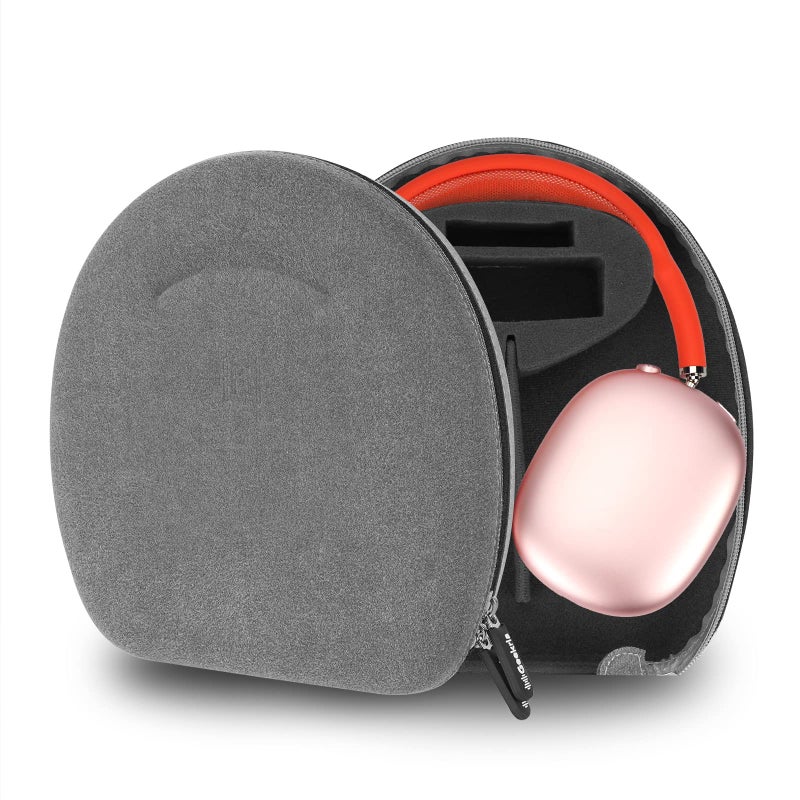 Geekria Geekria Shield Headphones Case Compatible with Apple AirPods Max Case, Will Make Headphones Into Sleep Mode Immediately, Replacement Hard Shell Travel Carrying Bag with Cable Storage (Grey)  - Image 1