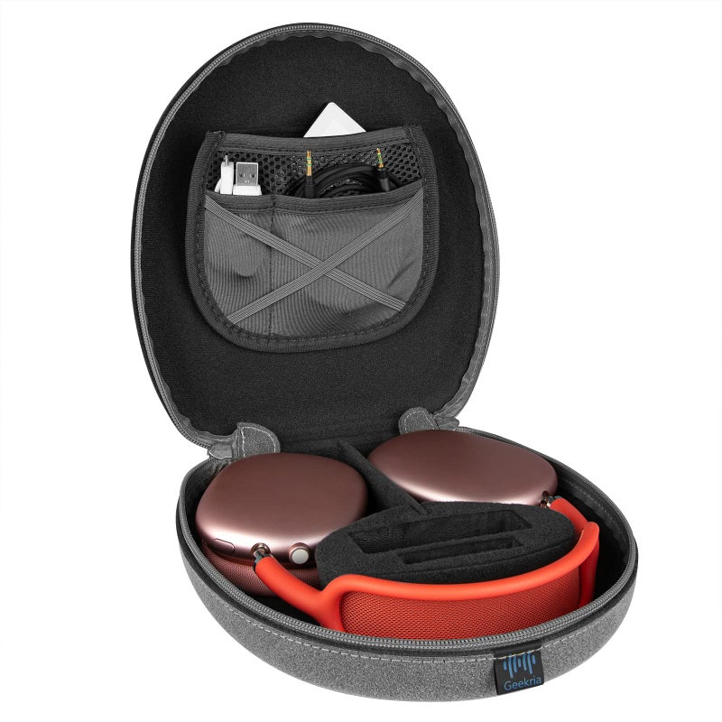 Geekria Geekria Shield Headphones Case Compatible with Apple AirPods Max Case, Will Make Headphones Into Sleep Mode Immediately, Replacement Hard Shell Travel Carrying Bag with Cable Storage (Grey)  - Image 3