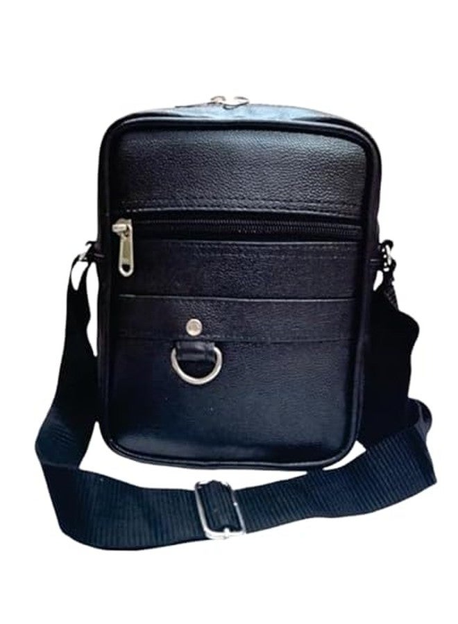Dira Large Canvas Storage Bag with Zipper & Handles | Black Faux Leather Sling Bag Combo for Travel, Home Storage & Daily Use, Pack of 2 - Image 5