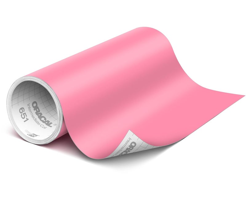 ORACAL 651 Matte Soft Pink Vinyl Durable Roll Easy to Weed Permanent Adhesive Craft Vinyl for Plotting Machines, Decals & DIY Projects 12” x 15ft + Transfer Tape - Image 1