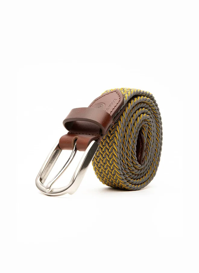 Bacca Bucci  Men's Stretchable Yellow Braided Canvas Belt with Tang Closure for Men | Best Price UAE