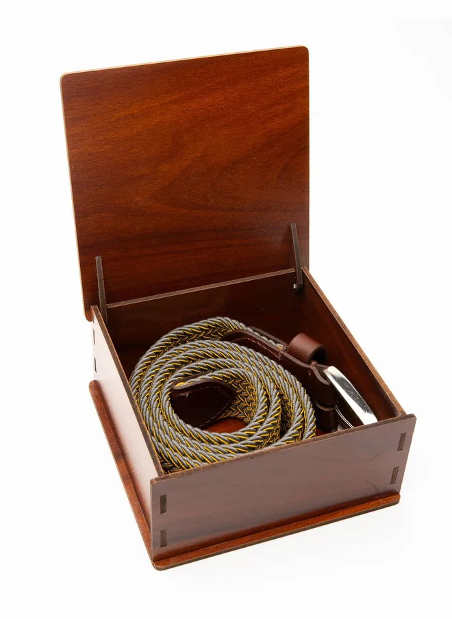 Bacca Bucci  Men's Stretchable Yellow Braided Canvas Belt with Tang Closure for Men | Best Price UAE