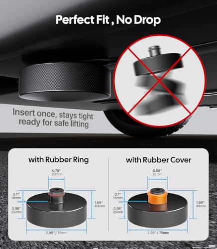 Wigoo Tesla Jack Pads for Model Y (Juniper) /3/S/X,【Heavy-Duty TPU, Battery Protection 】 Jack Lift Pucks, Odorless Non-Slip Tesla Accessories, Fits All Factory Jack Points, 4-Pack with Storage Case - Image 4