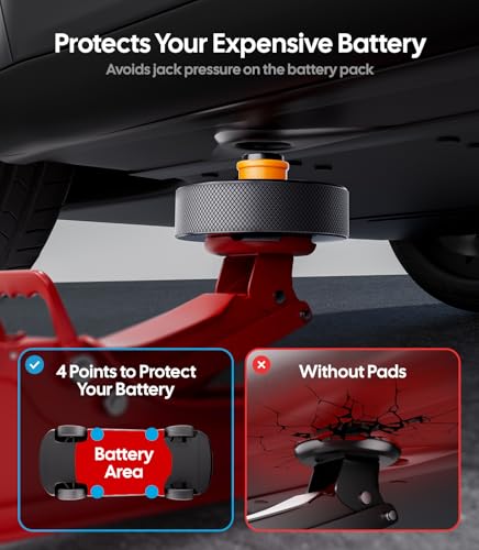 Wigoo Tesla Jack Pads for Model Y (Juniper) /3/S/X,【Heavy-Duty TPU, Battery Protection 】 Jack Lift Pucks, Odorless Non-Slip Tesla Accessories, Fits All Factory Jack Points, 4-Pack with Storage Case - Image 2