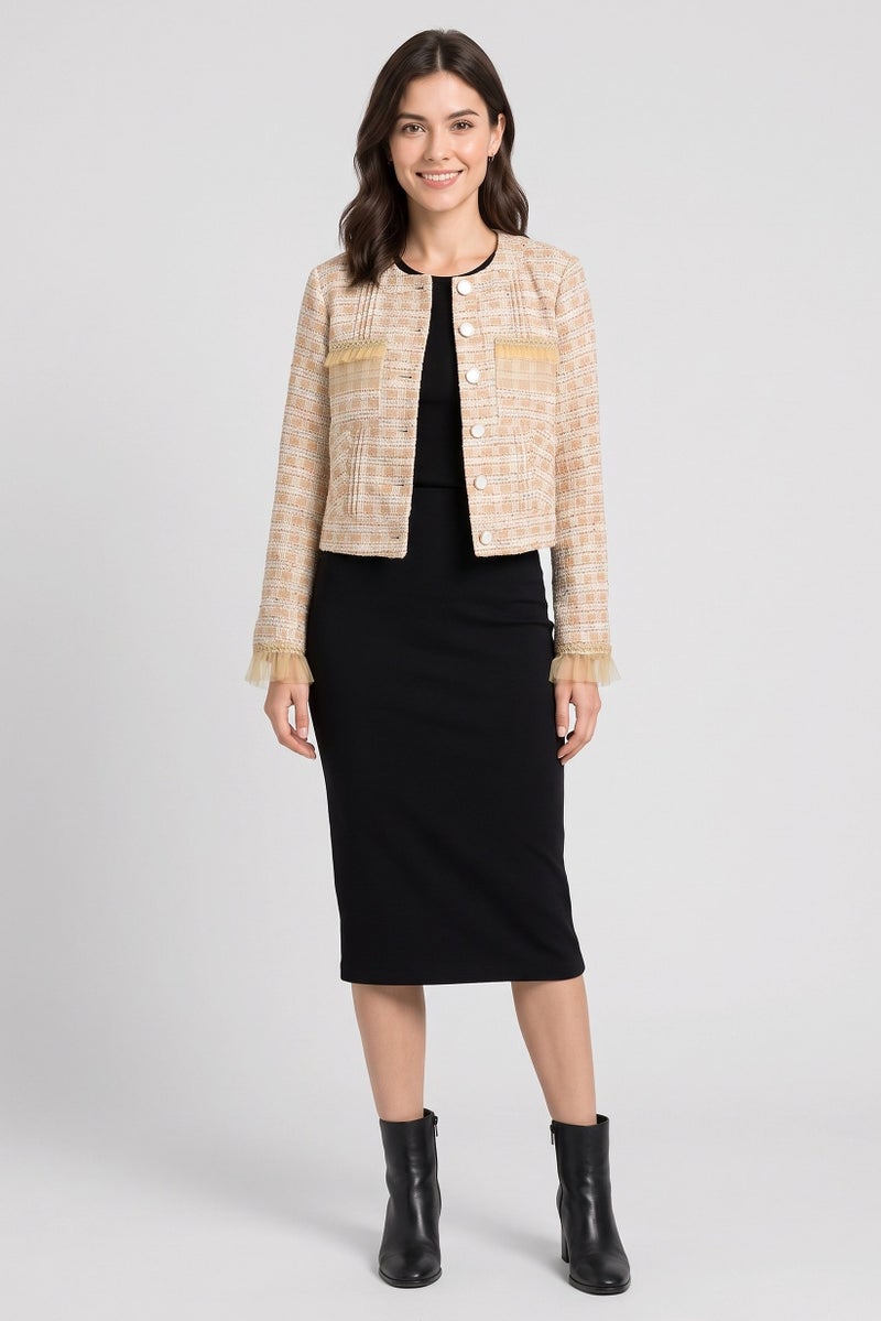 Walter Baker Women Round Neck Knitted Cardigan, Multicolor - Image 2