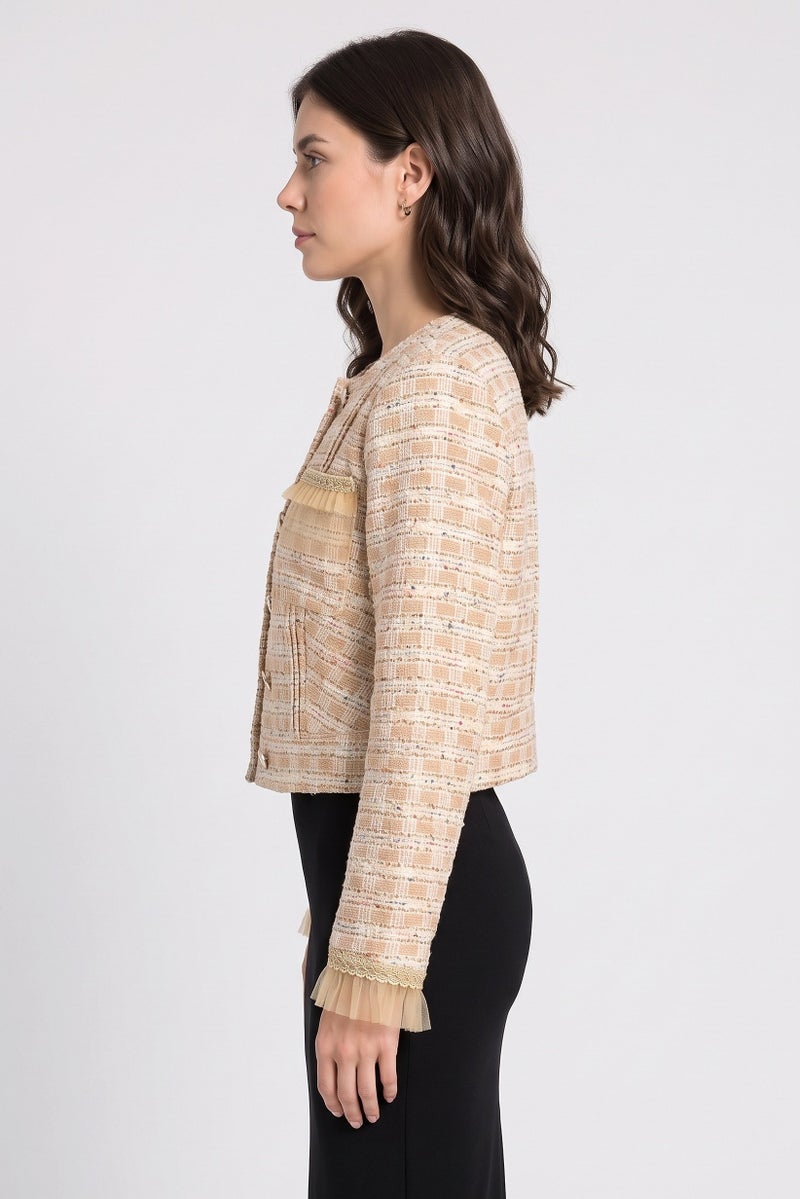Walter Baker Women Round Neck Knitted Cardigan, Multicolor - Image 3