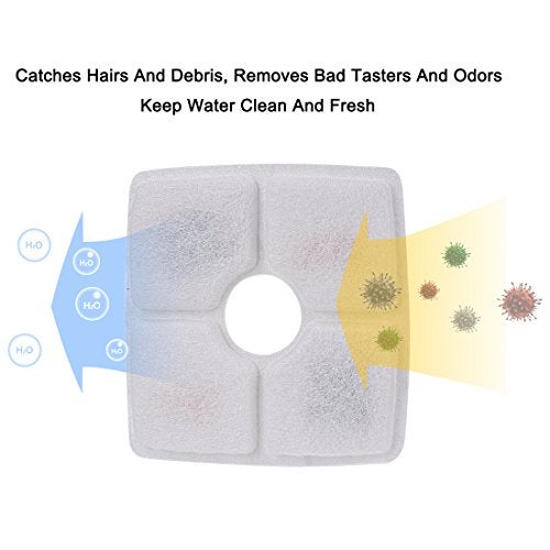 DEWEL 4 Packs Cat Fountain Filter Flower Pet Fountain Replacement Filters Activated Carbon Water Dispenser Filters - Image 3