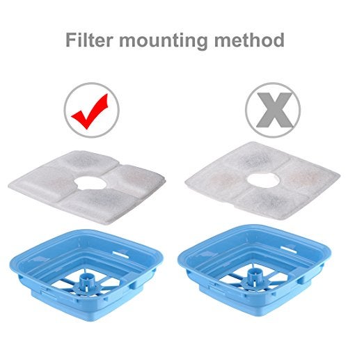 DEWEL 4 Packs Cat Fountain Filter Flower Pet Fountain Replacement Filters Activated Carbon Water Dispenser Filters - Image 4
