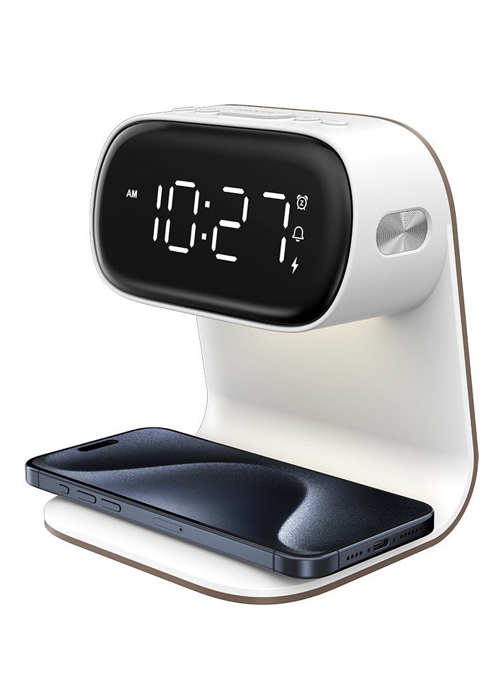 3-in-1 Wireless Charging Bedside Lamp - 15W Fast Charger, Digital Clock & Touch Control | Slim Cordless Design for iPhone Samsung - Image 2