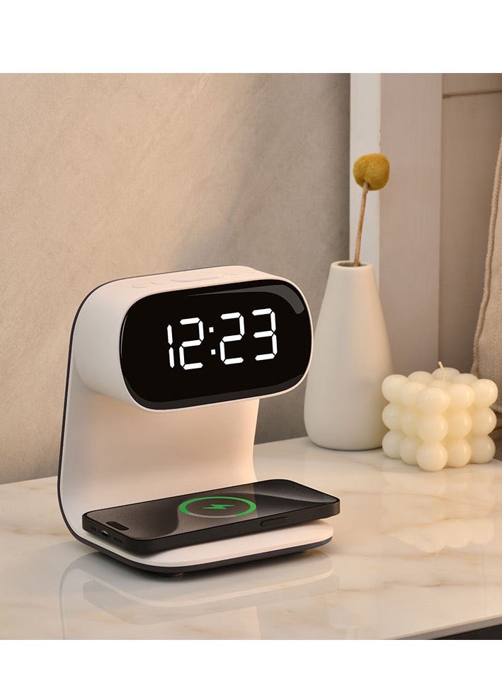 3-in-1 Wireless Charging Bedside Lamp - 15W Fast Charger, Digital Clock & Touch Control | Slim Cordless Design for iPhone Samsung - Image 1