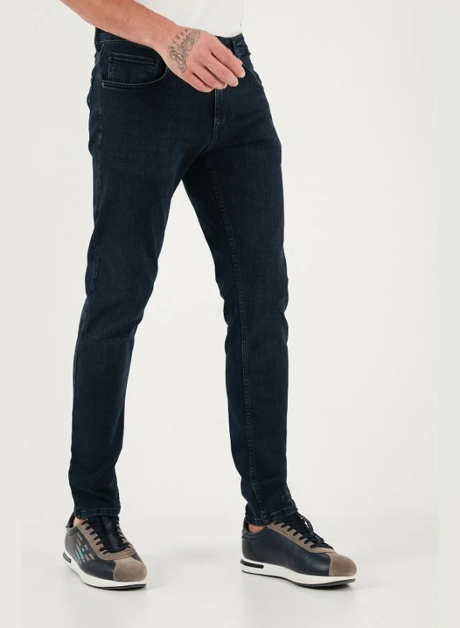 Buratti  Buratti Cotton Slim Fit High Waist Narrow Leg Jeans Men's Denim Trousers 3300C47TOKYO for Men | Best Price UAE