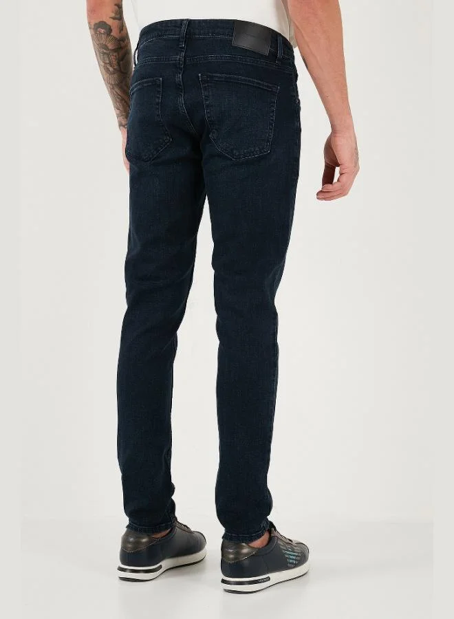 Buratti  Buratti Cotton Slim Fit High Waist Narrow Leg Jeans Men's Denim Trousers 3300C47TOKYO for Men | Best Price UAE