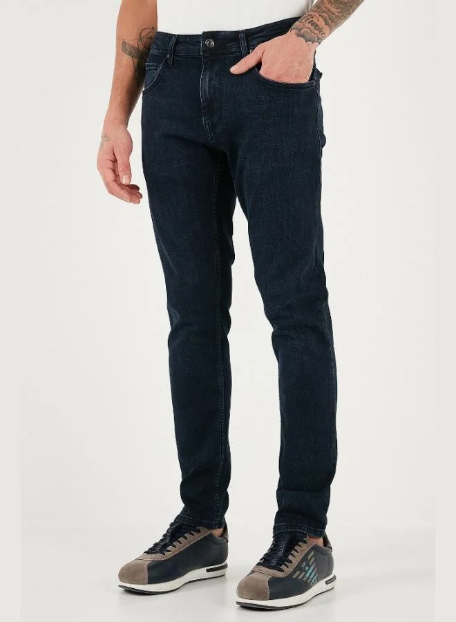 Buratti  Buratti Cotton Slim Fit High Waist Narrow Leg Jeans Men's Denim Trousers 3300C47TOKYO for Men | Best Price UAE