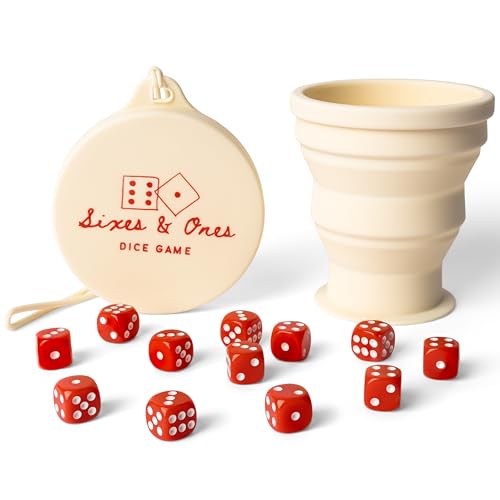 Vango Sixes Ones Dice Game 6 Curated Dice Games All in One Expandable Rolling Cup to Play Anywhere for Kids Adults Families Travel Perfect for Game Nights - Image 1
