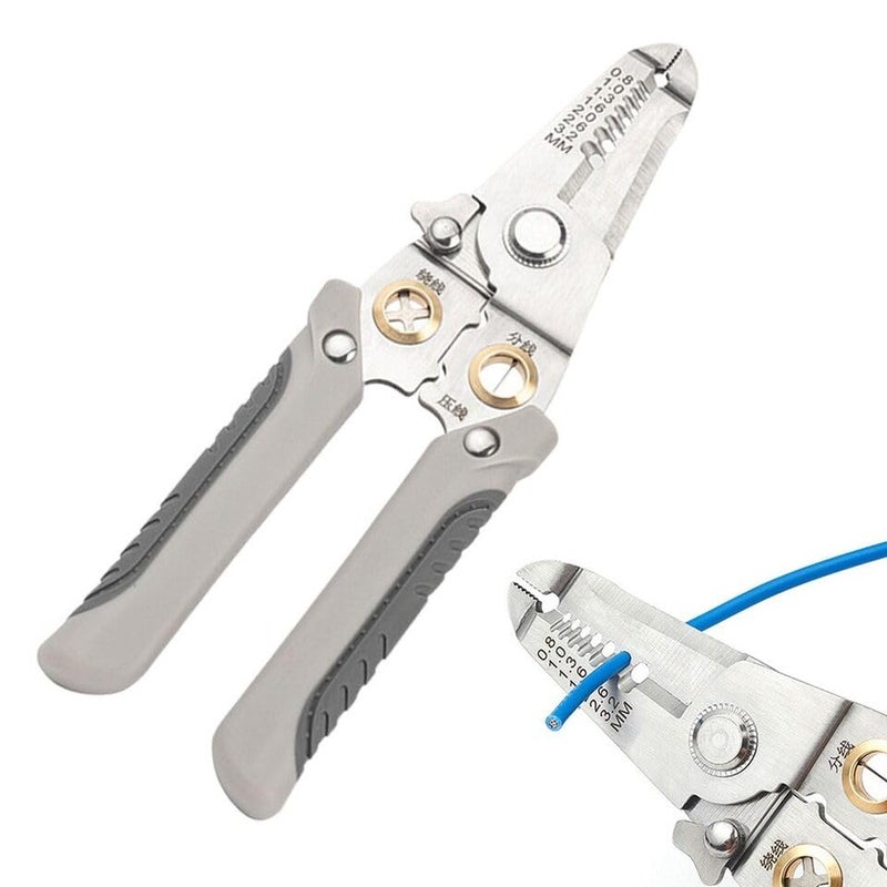 Aspeona Aspeona 1Piece Multifunctional Wire Stripper Special Stainless Steel Pointed Nose Cable Cutter For Electrical Pliers Fiber Branching Cutting And Pressing Multifunction Wire Plier Tool  - Image 1