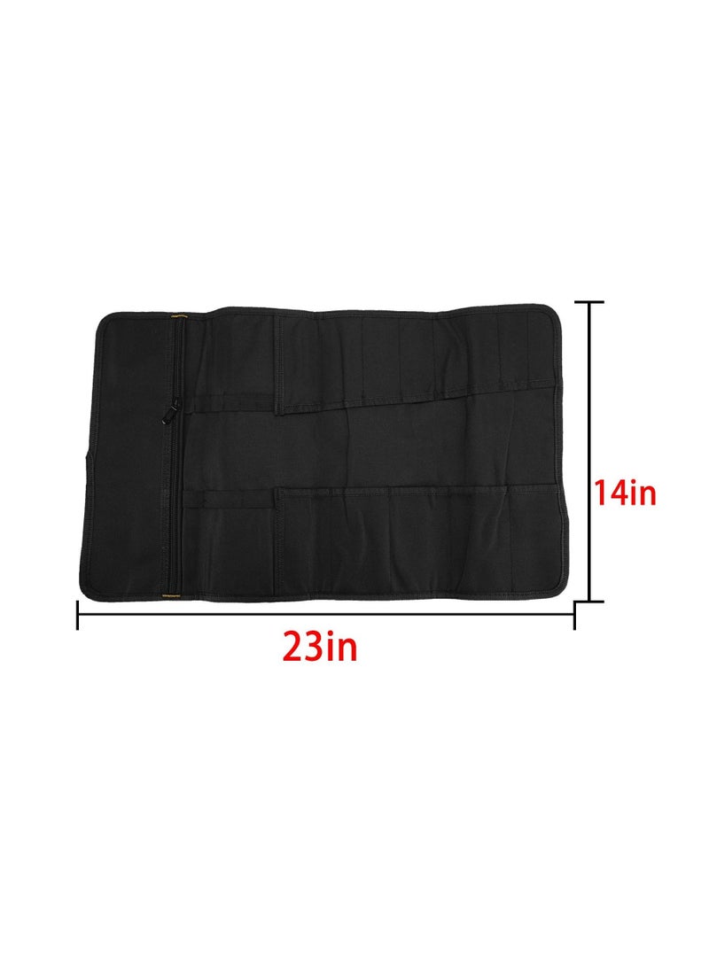 Excefore - 13 Pockets Tool Roll Wrench Roll Pouch, Tarp Wrench Roll Organizer, Portable Tool Pouch for Electrician, Plumber, Carpenter, or Mechanic - Image 1