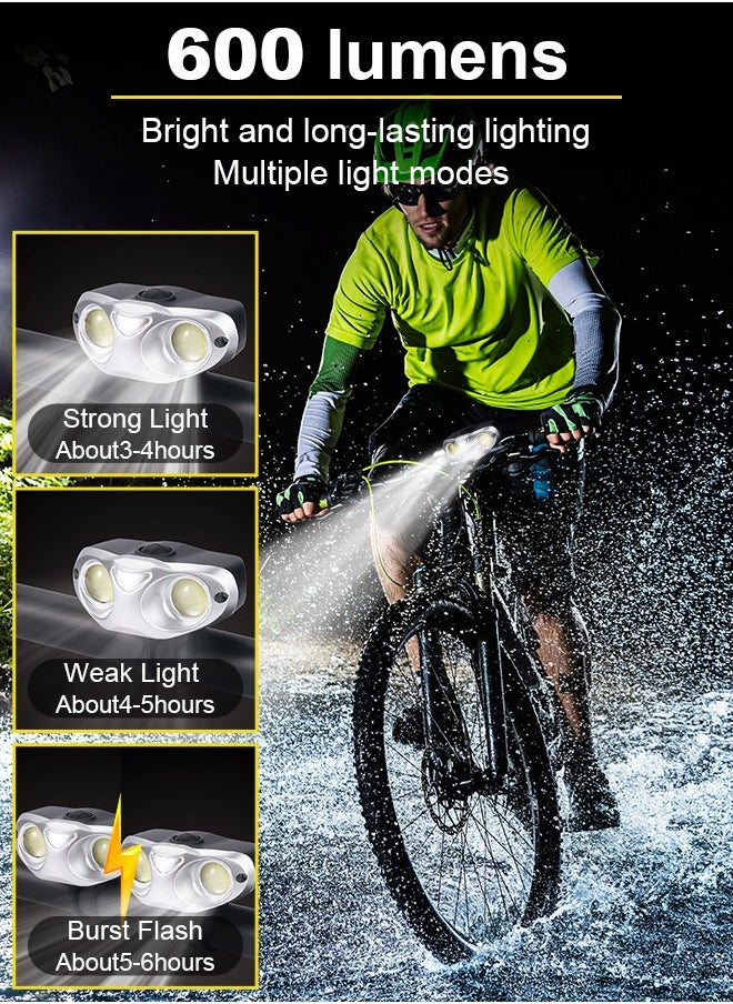 Generic - Bike Lights Set,Super Bright USB Rechargeable Headlight and Rear Taillights with Many Lighting Modes,Waterproof,Easy To Fit,Bicycle Lights Set for Night Cycling Road Mountain Riding - Image 1