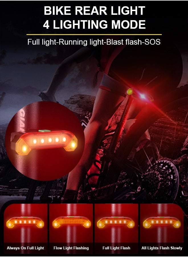 Generic - Bike Lights Set,Super Bright USB Rechargeable Headlight and Rear Taillights with Many Lighting Modes,Waterproof,Easy To Fit,Bicycle Lights Set for Night Cycling Road Mountain Riding - Image 1