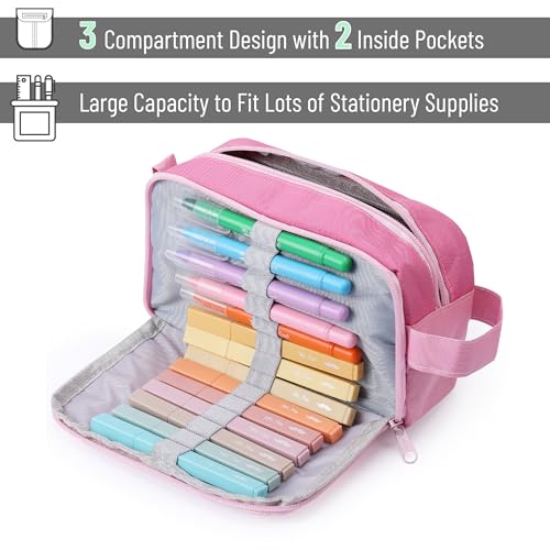 Mr. Pen- Large Capacity Pencil Case, Pink, Pencil Pouch, Pencil Bag, Pen Case, Pen Pouch - Image 3