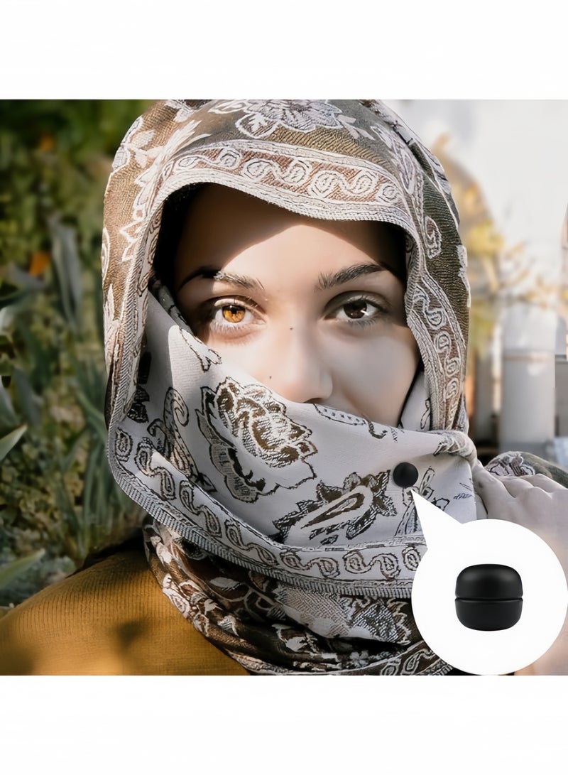 8 مجموعة المغناطيس الحجاب وشاح بروش دبابيس للمرأة زينت الاكسسوارات السيدات وشاح حريري شال ثنائي الاستخدام طوق كليب الأسود - Image 1