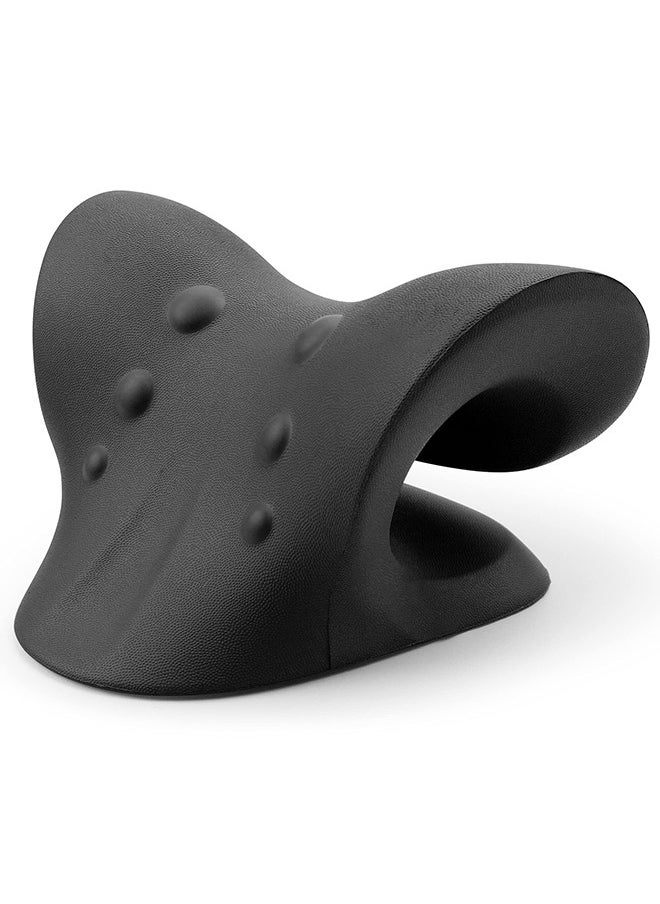 إسكدنيا Neck and Shoulder Relaxer,Cervical Traction Device for TMJ Pain Relief and Cervical Spine Alignment,Chiropractic Pillow,Neck Stretcher (Black) - Image 1