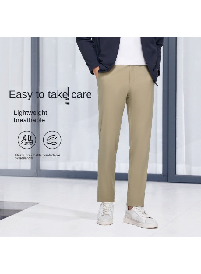 Goldlion Easy Care】summer Men's Straight-leg Pants, Stretchy, Breathable, Soft, Skin-friendly Men's Casual Trousers With Drape - Image 2
