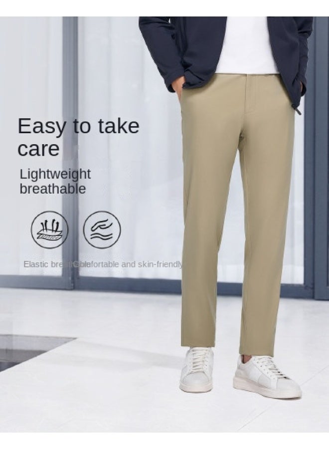 Goldlion Easy Care】summer Men's Straight-leg Pants, Stretchy, Breathable, Soft, Skin-friendly Men's Casual Trousers With Drape - Image 1