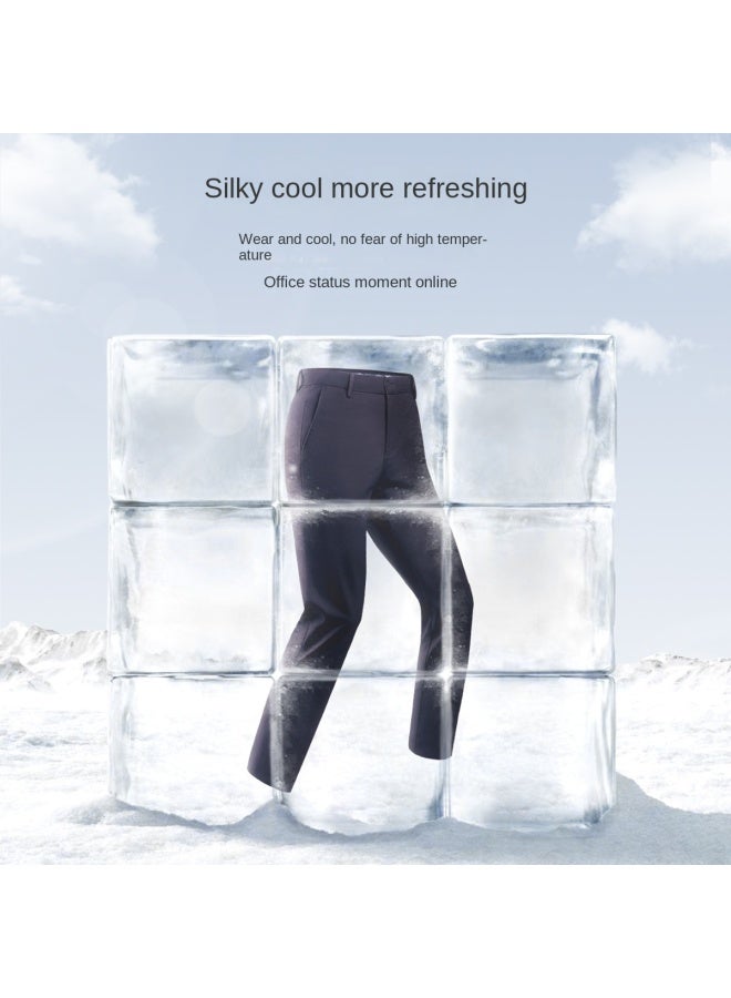 Goldlion Easy Care】summer Men's Straight-leg Pants, Stretchy, Breathable, Soft, Skin-friendly Men's Casual Trousers With Drape - Image 3