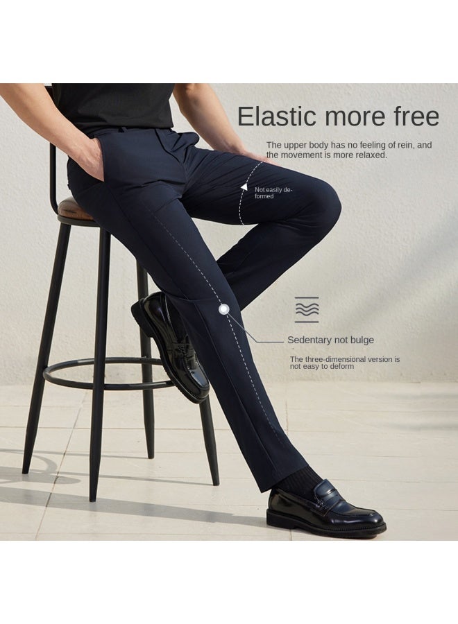 Goldlion Easy Care】summer Men's Straight-leg Pants, Stretchy, Breathable, Soft, Skin-friendly Men's Casual Trousers With Drape - Image 5