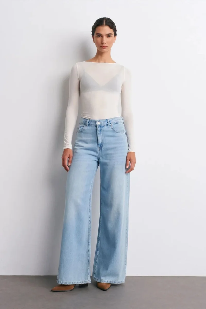Dilvin White DILVIN Slim Fit Boat Neck Long Sleeve Knit Blouse for Women | Best Price UAE