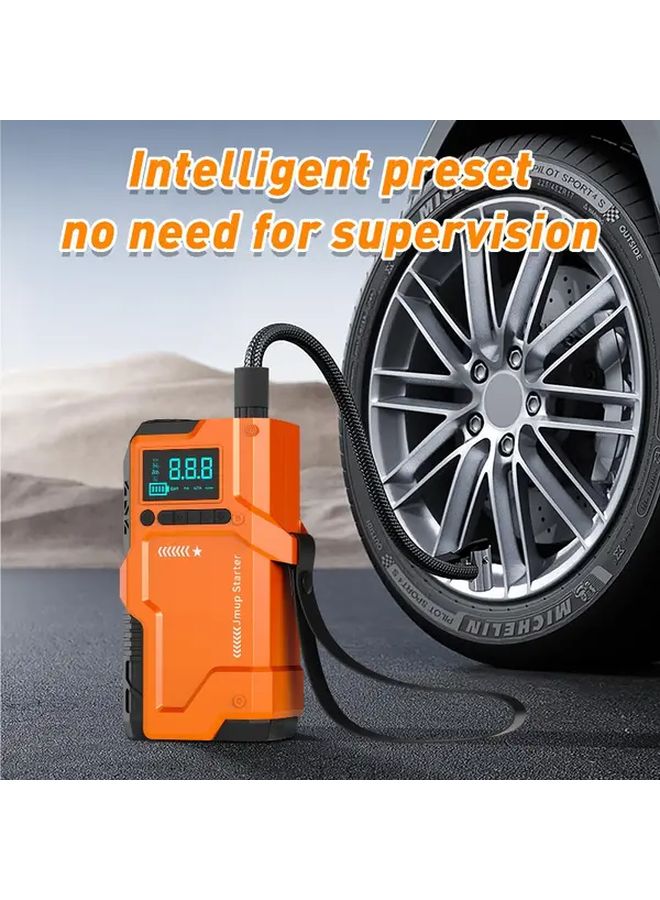 All In One Machine Air Compression Pump Emergency Jump Starter Portable Tire Inflator LED Flashlight - Image 4
