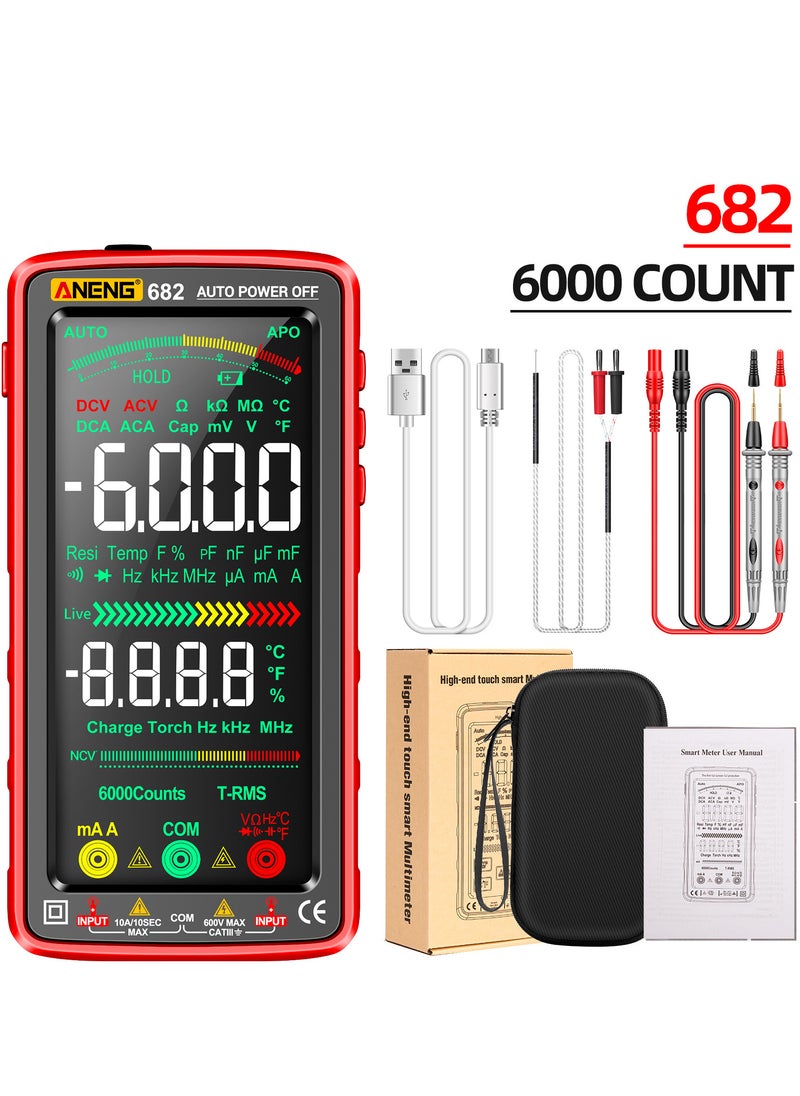 ANENG 6000 مقياس رقمي متعدد LCD كبير ذكي مضاد للحرق وقابل لإعادة الشحن  - Image 2