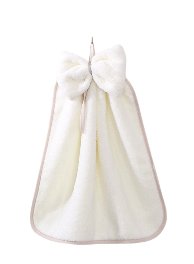 Kitchen Hanging Towel, Absorbent Towel with Loop, Cute erfly Shape, Super Absorbent Soft Towel with Hanging Loop, Suitable for Kitchen and Bathroom (Beige) - Image 1