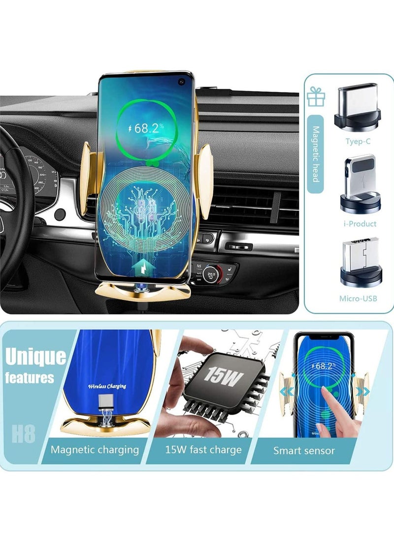 Y&D SYOSI 2023 Upgraded Wireless Charger Car Phone Mount Automatic Clamping Fast Charging Smart Holder, Universal Compatible for iPhone Samsung Huawei 15W  - Image 2