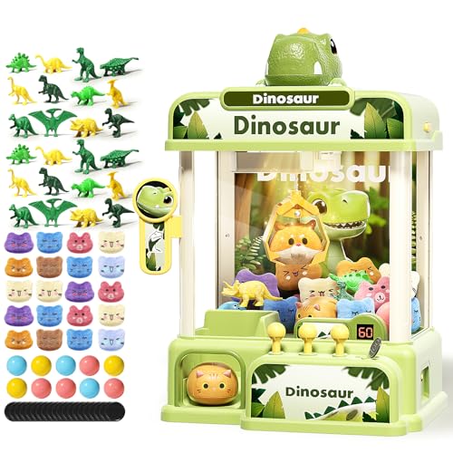STACTCUTE 78PCS Large Dinosaur Claw Machine for Kids No Assembly Required Electronic Arcade Game with Music Lights Vending Machine Toy Prize Dispenser Birthday Gift for Boys Girls Age 3 - Image 1