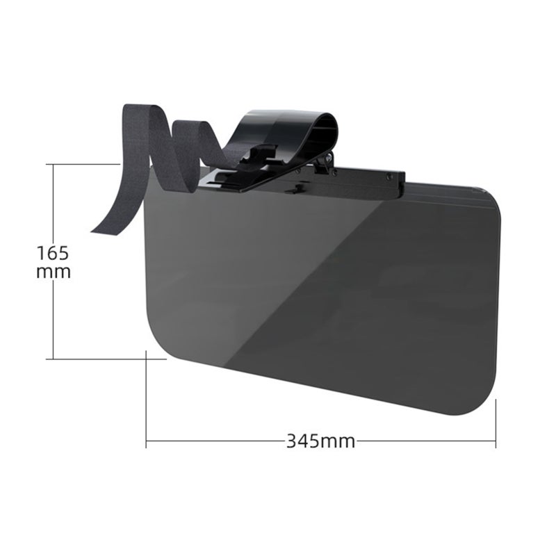 Car Sun Visor 345 X 165mm PC Material High Temperature Resistance Anti Sun Glare Sun Visor - Adjustable Lens For Day Night Use Sun Visor for Car Drivers Commuters - Image 3