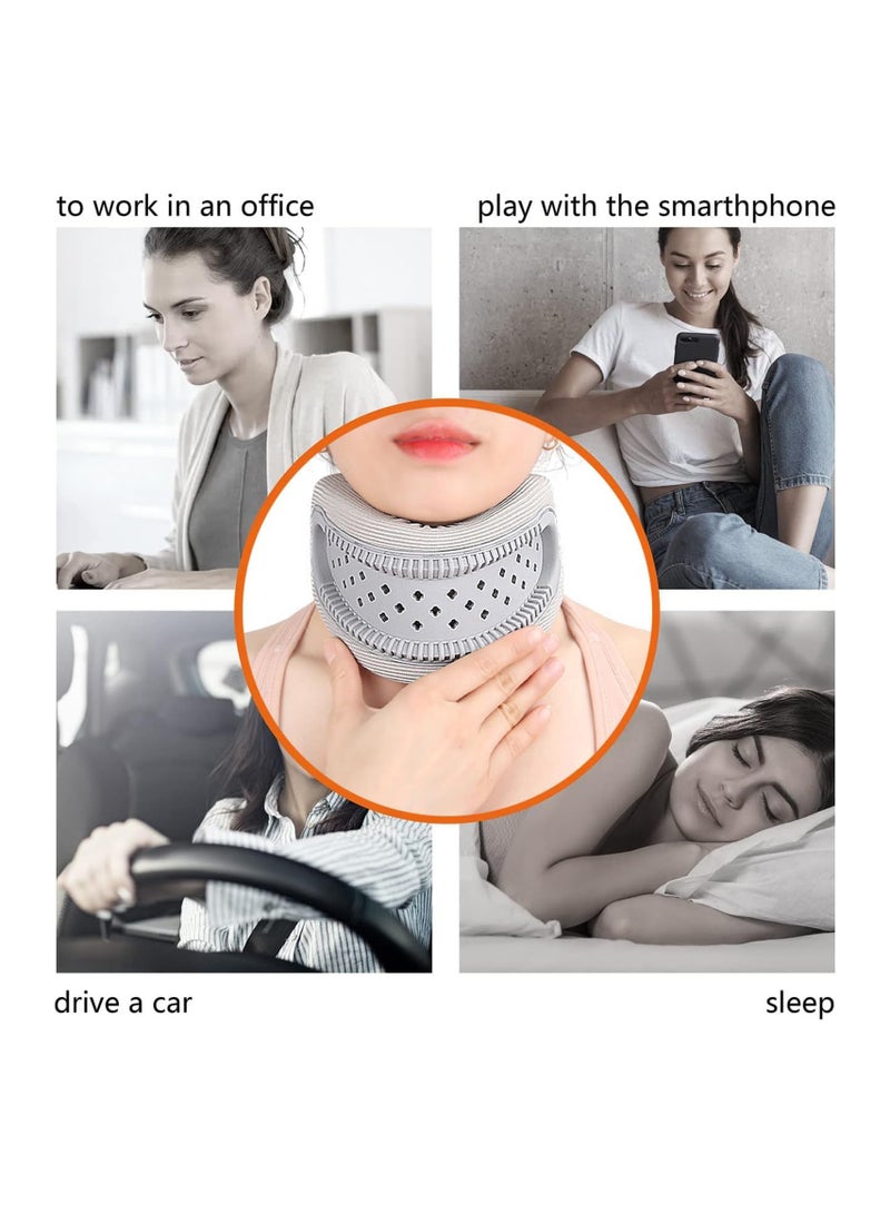 SOLARAE Neck Brace for Neck Pain and Support, Adjustable Cervical Collar for Sleeping, Soft Foam Neck Protectors Wraps Keep Vertebrae Stable and Aligned, Women & Men Cervical Spine Pressure Relief (Grey) - Image 4