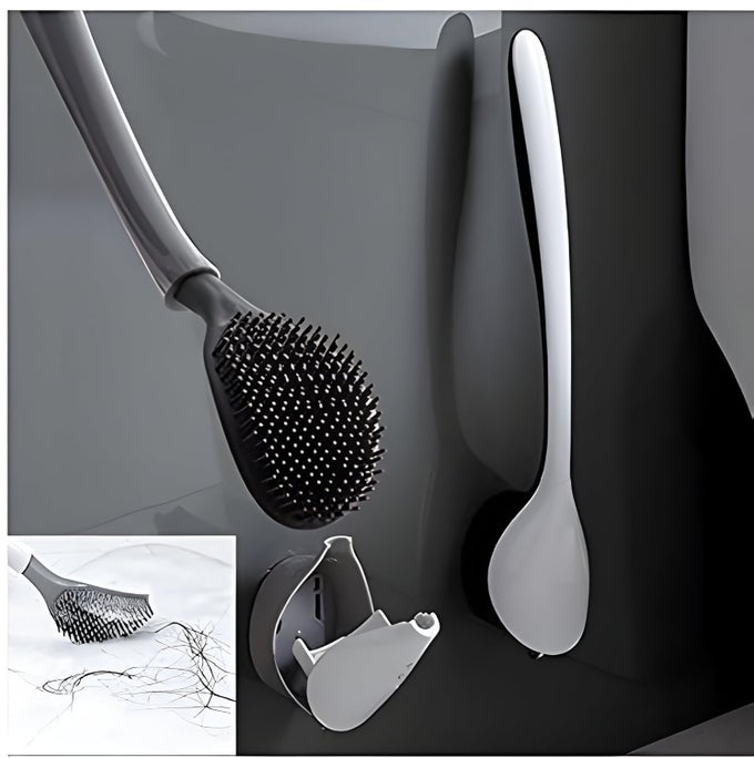 SILICONE TOILET BRUSH WITH HOLDER MODERN AND DURABLE NONSCRATCH DESIGN FOR EASY CLEANING SPACESAVING ECOFRIENDLY SILICONE TOILET BRUSH SET WITH ERGONOMIC HANDLE FOR BATHROOM USE