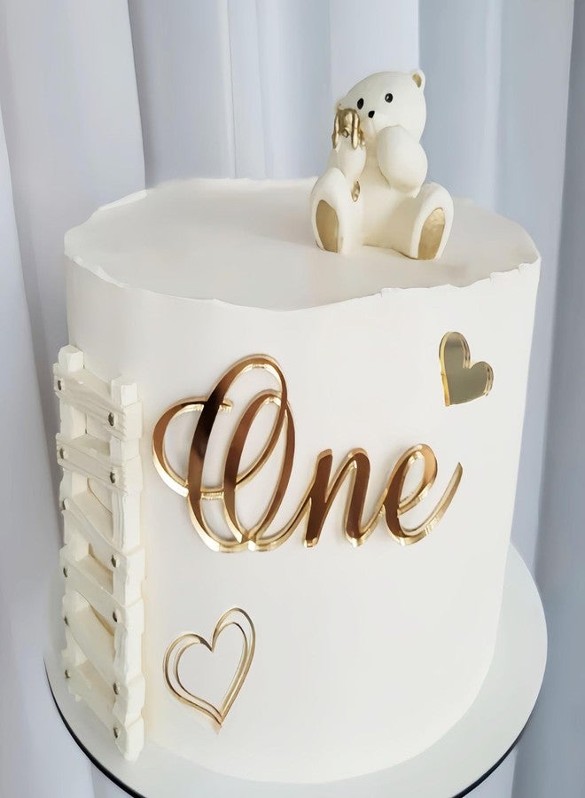 REMAX Gold Acrylic One Cake Topper, First Birthday Cake Decoration, 1st Cake Charm One Sign for Baby Shower Party Supplies - Image 4