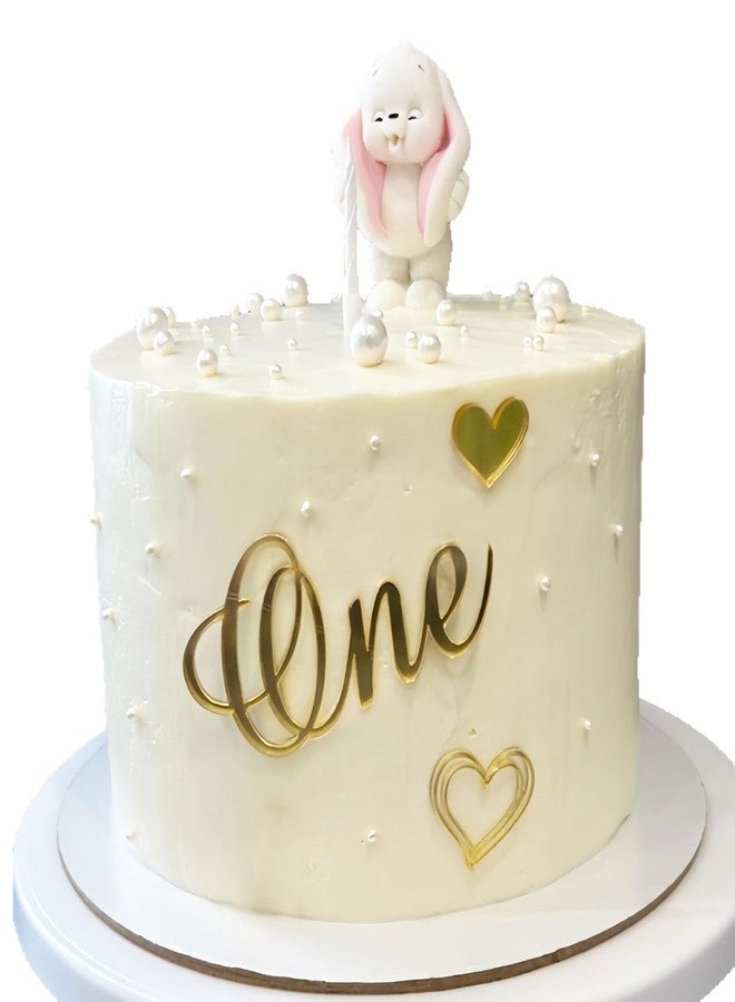 REMAX Gold Acrylic One Cake Topper, First Birthday Cake Decoration, 1st Cake Charm One Sign for Baby Shower Party Supplies - Image 1