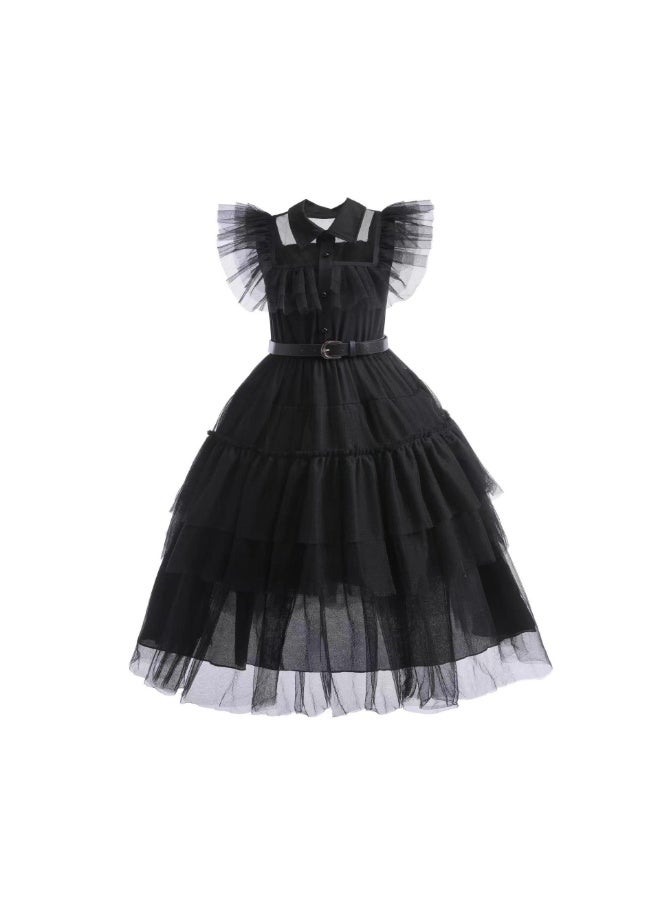 NIBEMINENT On Wednesday, the Adams children's party featured a black chiffon dress for the Adams family - Image 1