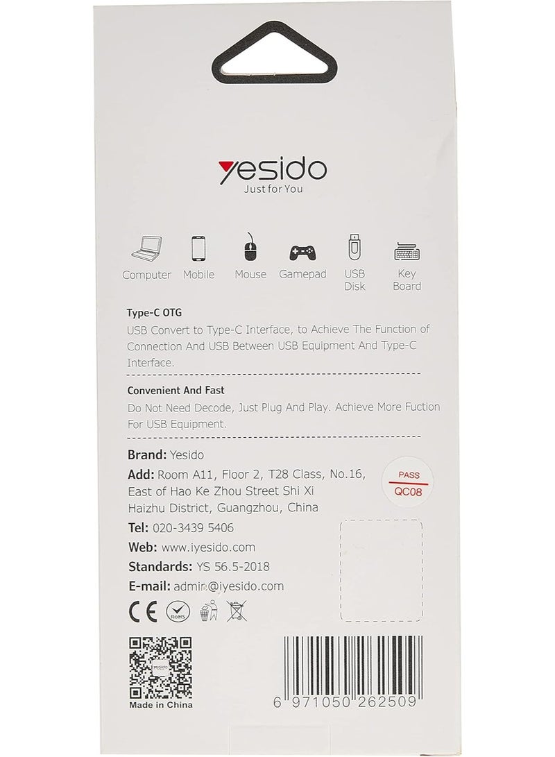 Yesido Type-C OTG Adapter USB 3.0 – Super Fast Data Transmission, Plug & Play, Compact & Durable for Smartphones, Tablets & Laptops - Image 4