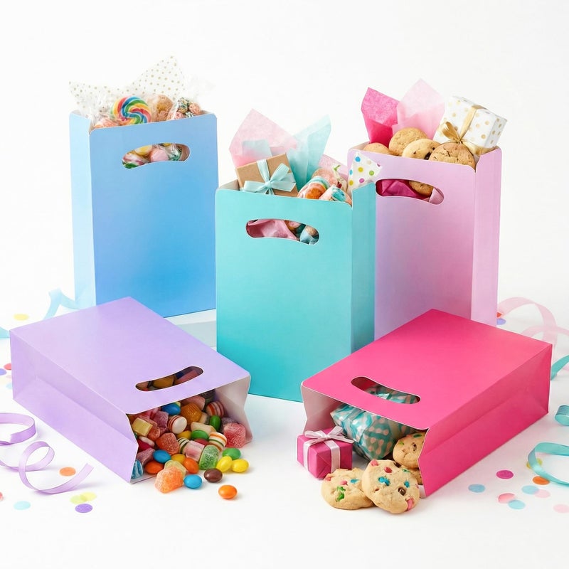 UnicoPak أكياس هدايا صغيرة متعددة الألوان من يونيكو باك، 15 قطعة، مقاس 9 بوصات، بألوان الباستيل، مثالية لحفلات أعياد ميلاد الأطفال والفتيات، مناسبة لتوزيع الحلوى والهدايا. - Image 1