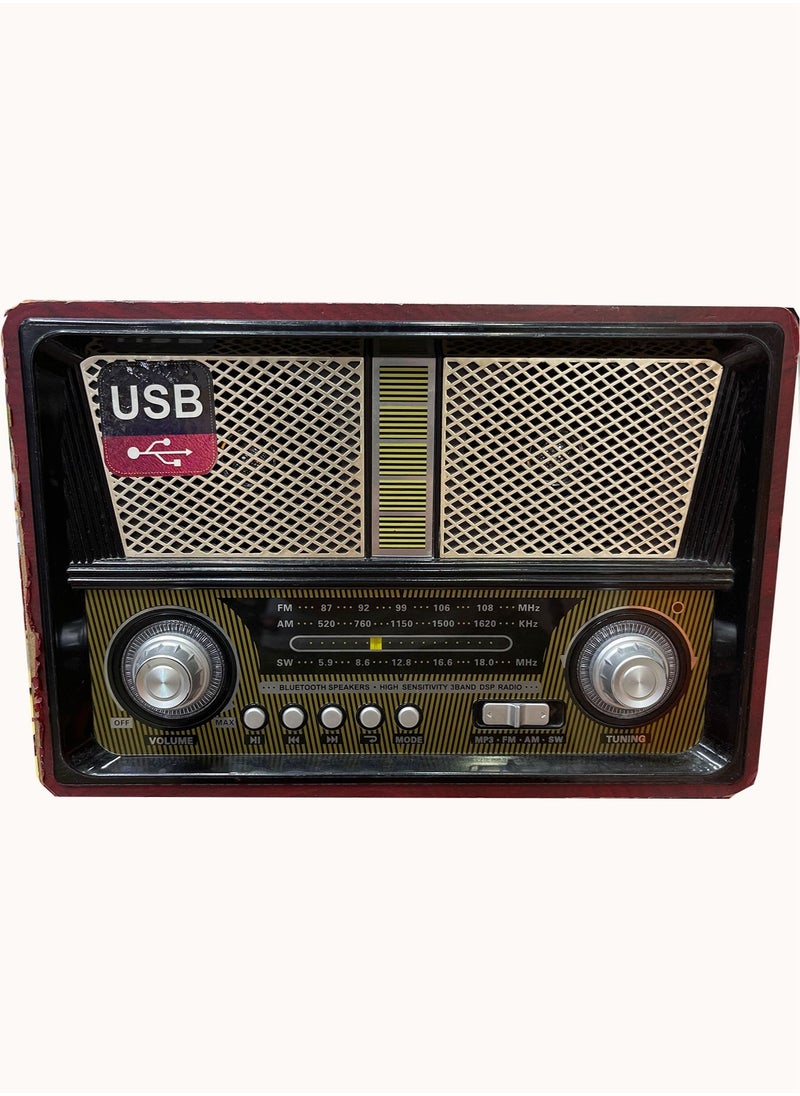 Generic Retro Wireless Bluetooth Speaker With SD Card U Disk FM Radio  - Image 1