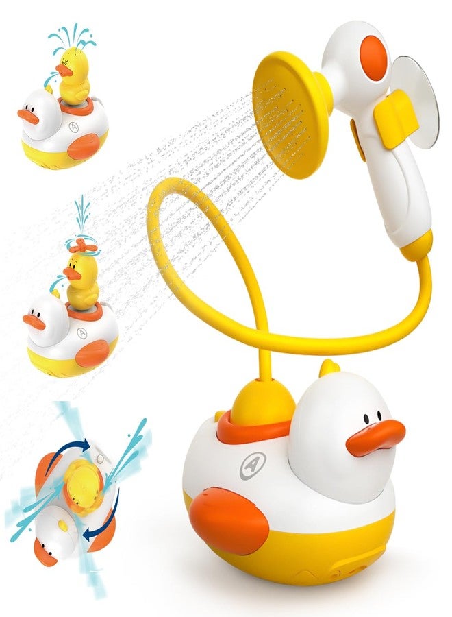 Humzo Duckie Baby Bath Toys for Kids Ages 1-3, Baby Shower Head for Bathtub with Three Squirting Ducks, Birthday Gift for Toddler Boys Girls - Image 1