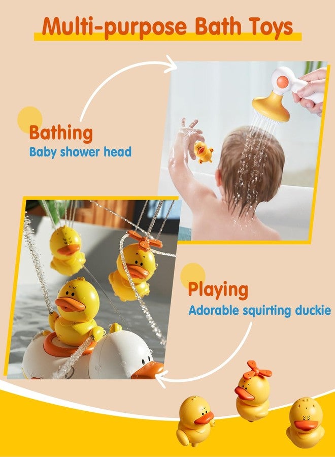 Humzo Duckie Baby Bath Toys for Kids Ages 1-3, Baby Shower Head for Bathtub with Three Squirting Ducks, Birthday Gift for Toddler Boys Girls - Image 3