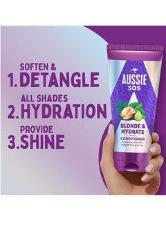 Aussie Blonde Hydration Vegan Purple Shampoo Conditioner And 3 Minute Miracle Hair Mask Set Silver Toner Neutralises Yellow and Brassy Tones for Hydrated Hair  - Image 3