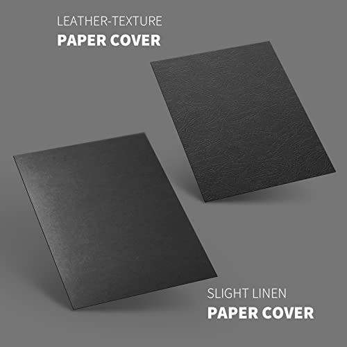 Binditek 50 Pack 13 Mil Slight Linen-Texture Paper Binding Presentation Covers, 90lb, 8-1/2 x 11", for Business Documents, School Projects, Un-Punched, Black - Image 4
