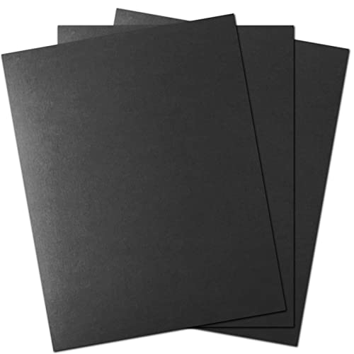 Binditek 50 Pack 13 Mil Slight Linen-Texture Paper Binding Presentation Covers, 90lb, 8-1/2 x 11", for Business Documents, School Projects, Un-Punched, Black - Image 1