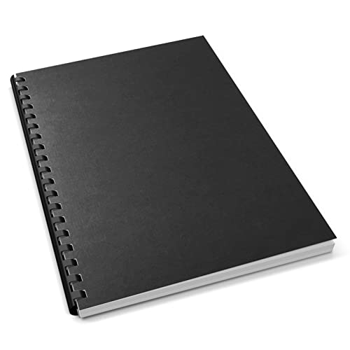 Binditek 50 Pack 13 Mil Slight Linen-Texture Paper Binding Presentation Covers, 90lb, 8-1/2 x 11", for Business Documents, School Projects, Un-Punched, Black - Image 5